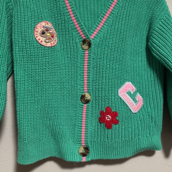 H&M Green Kids Cardigan with Pink Accents - Picture 3 of 4